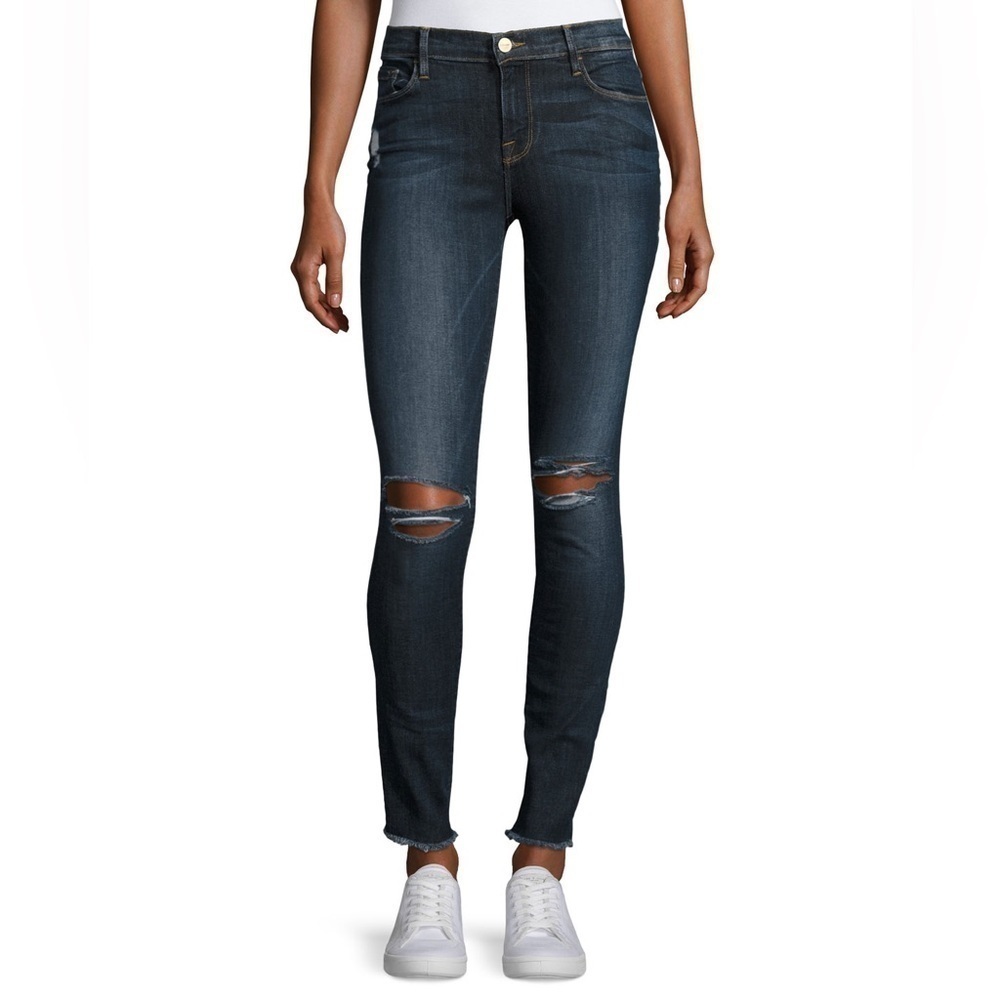 Frame Le Skinny de Jeanne Distressed Jeans - Size 29